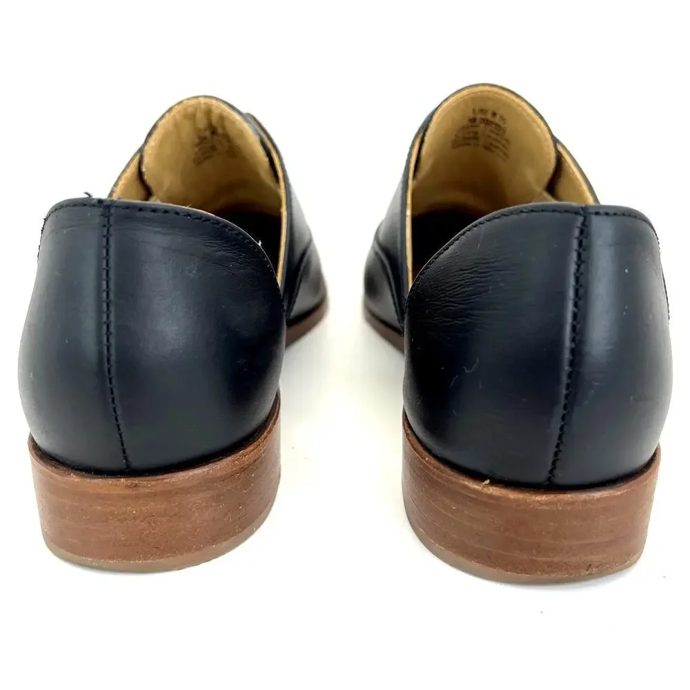Nisolo Emma d'Orsay Oxford 2.0 Loafer Low Heel Slip On Black Leather 8.5